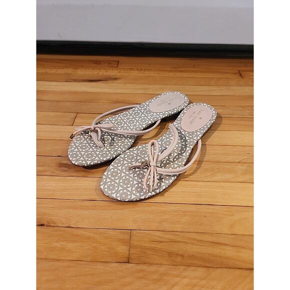 kate spade new york Shoes - KATE SPADE Sandal Flip Flops Size 9 Pink White Bow Rubber Used Good Condition